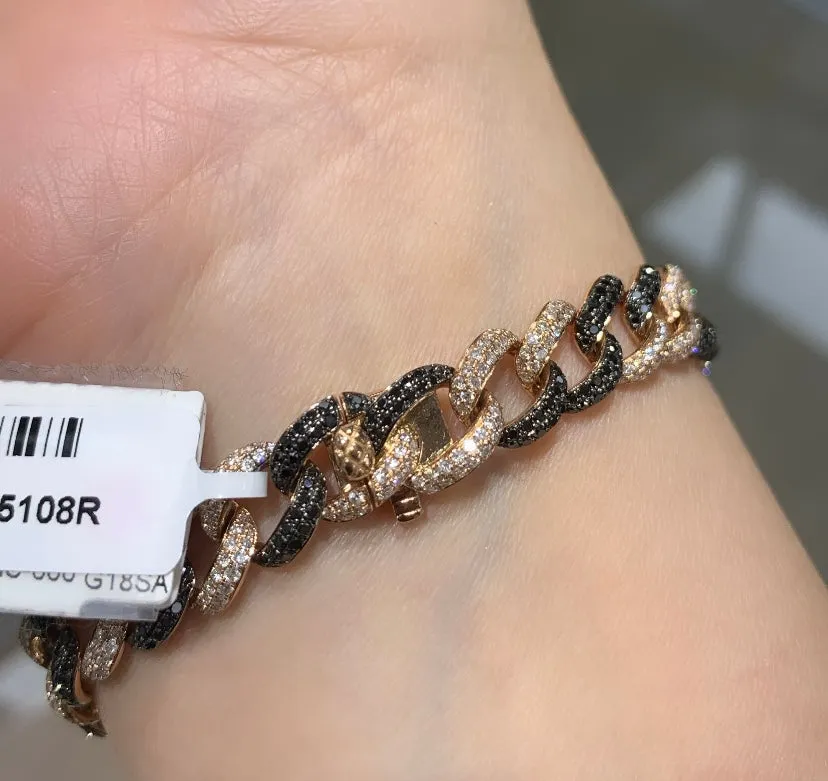 Black & Diamond 4.07CT T.W. Pave Cuban Link Bracelet