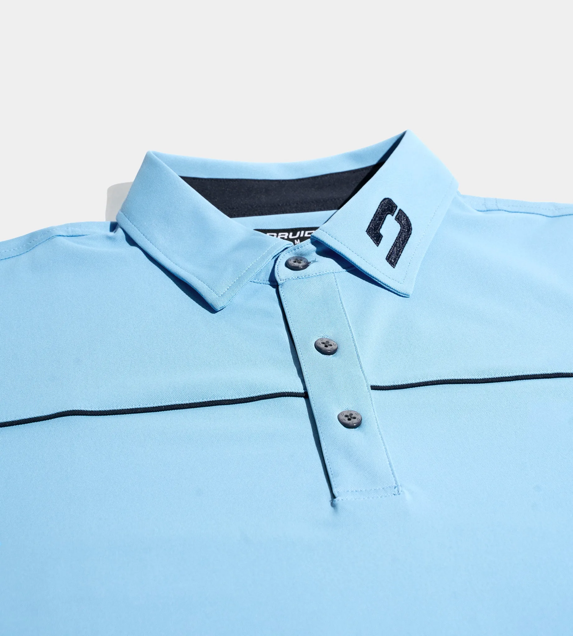 BLOCK PIQUE LONG SLEEVE POLO -  BLUE/NAVY