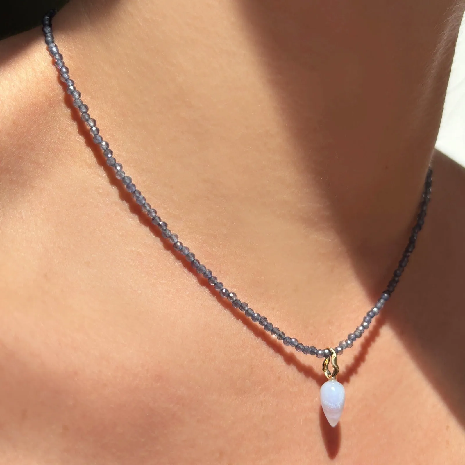 Blue Lace Agate Drop Charm