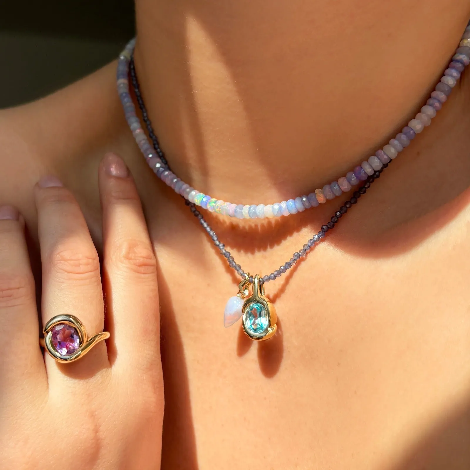 Blue Lace Agate Drop Charm