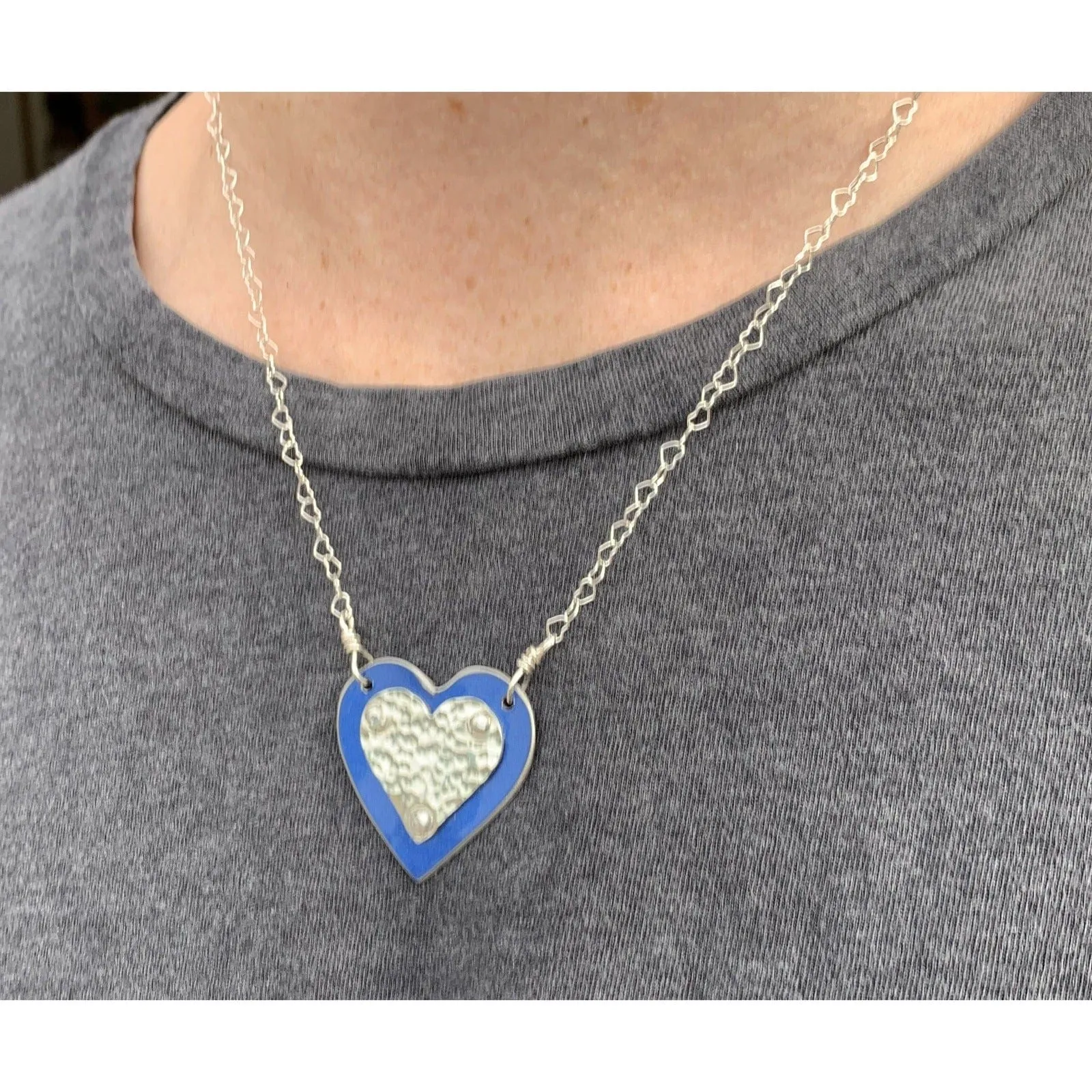 BMW Blue Heart Necklace