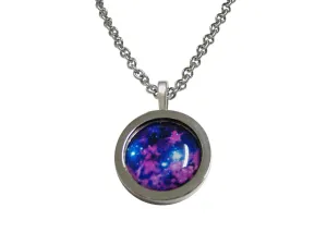 Bordered Bright Nebula Cloud Pendant Necklace