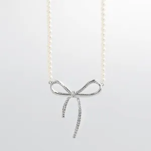 Bow Tie Silver Necklace k5