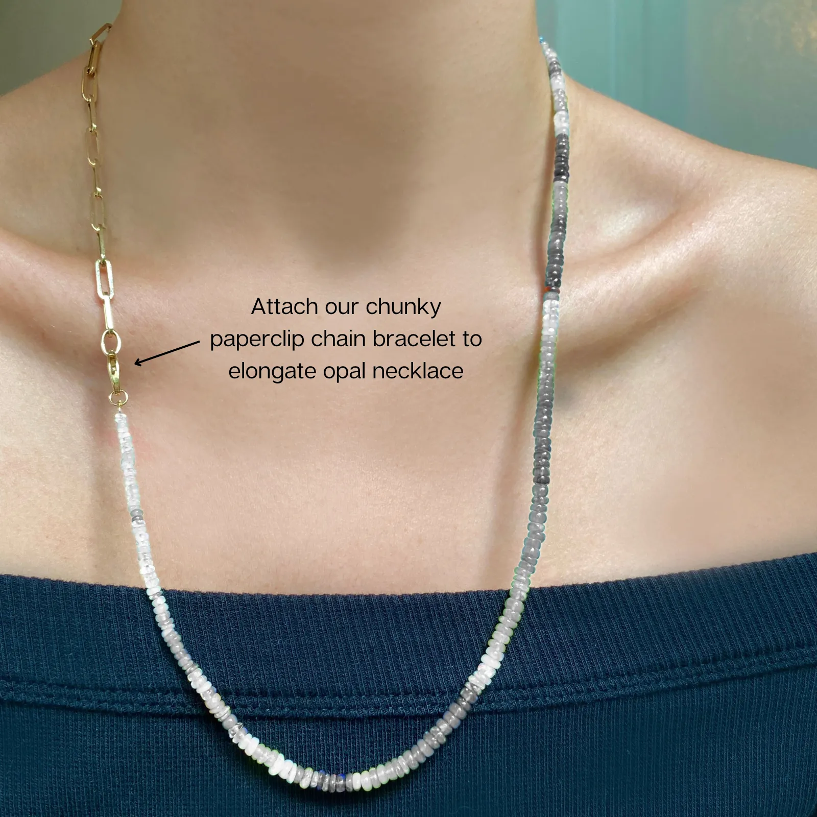 Bright Blue Faceted Opal Necklace