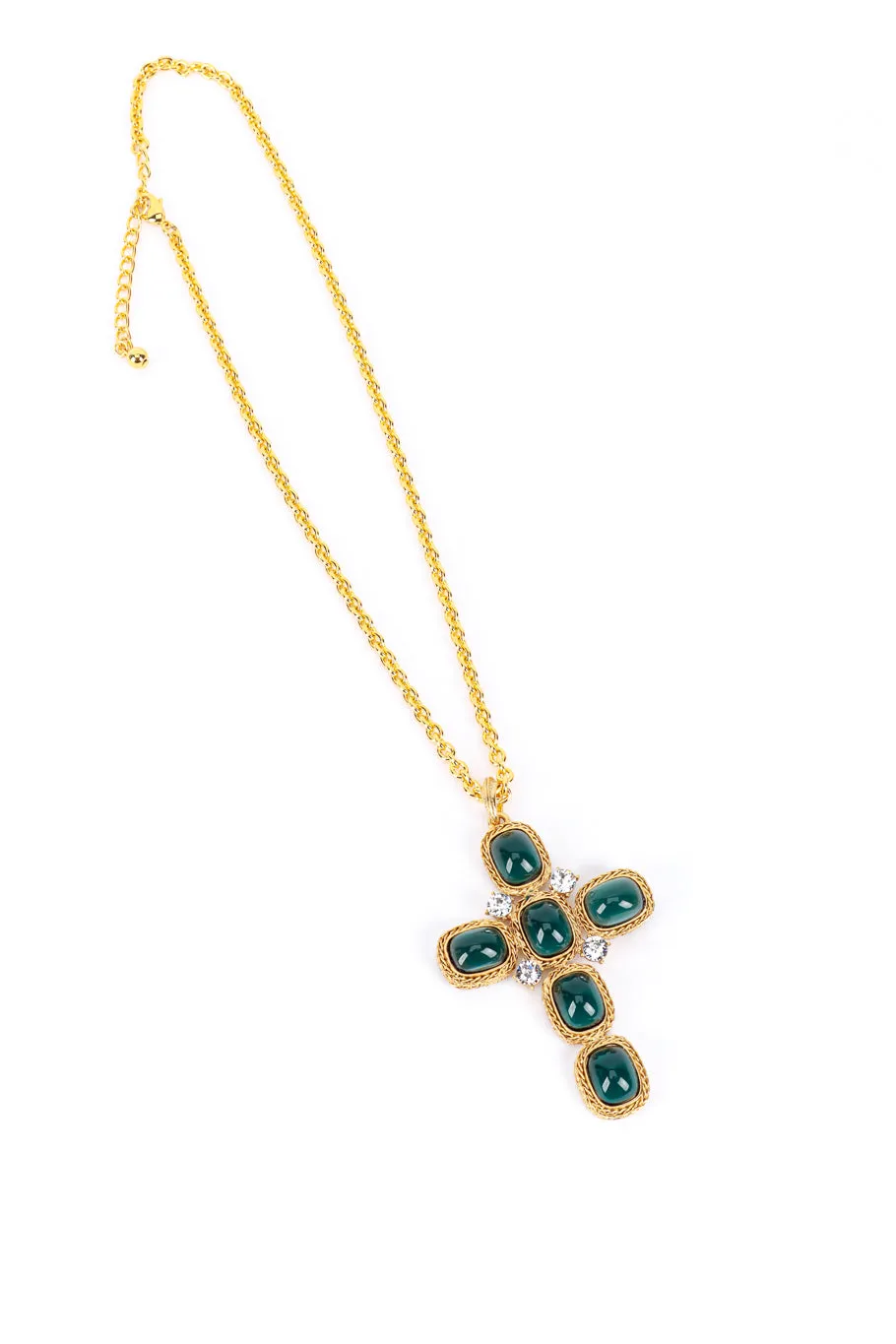 Cabochon Crystal Cross Necklace