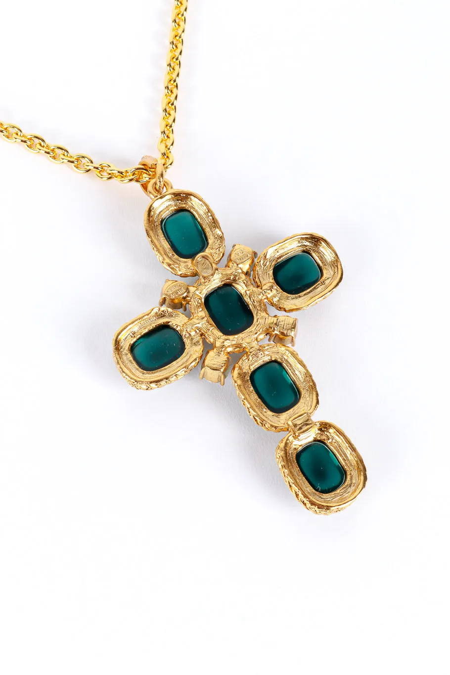 Cabochon Crystal Cross Necklace