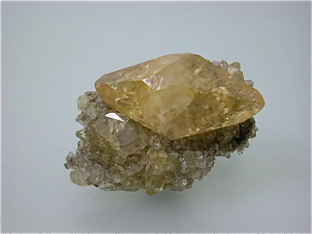 Calcite, Sub-Rosiclare Level Annabel Lee Mine, Ozark-Mahoning Mining Company, Harris Creek District, S. Illinois, Mined March 1988, Kalaskie Collection #463, Miniature 2.8 x 5.0 x 6.5 cm, $280. Online 1/12.
