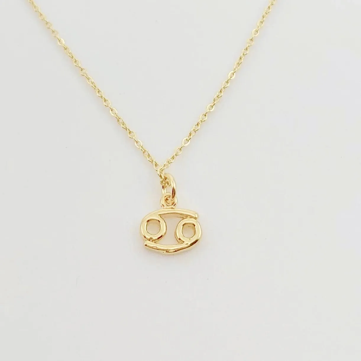 Cancer Zodiac Symbol 14K Gold Necklace