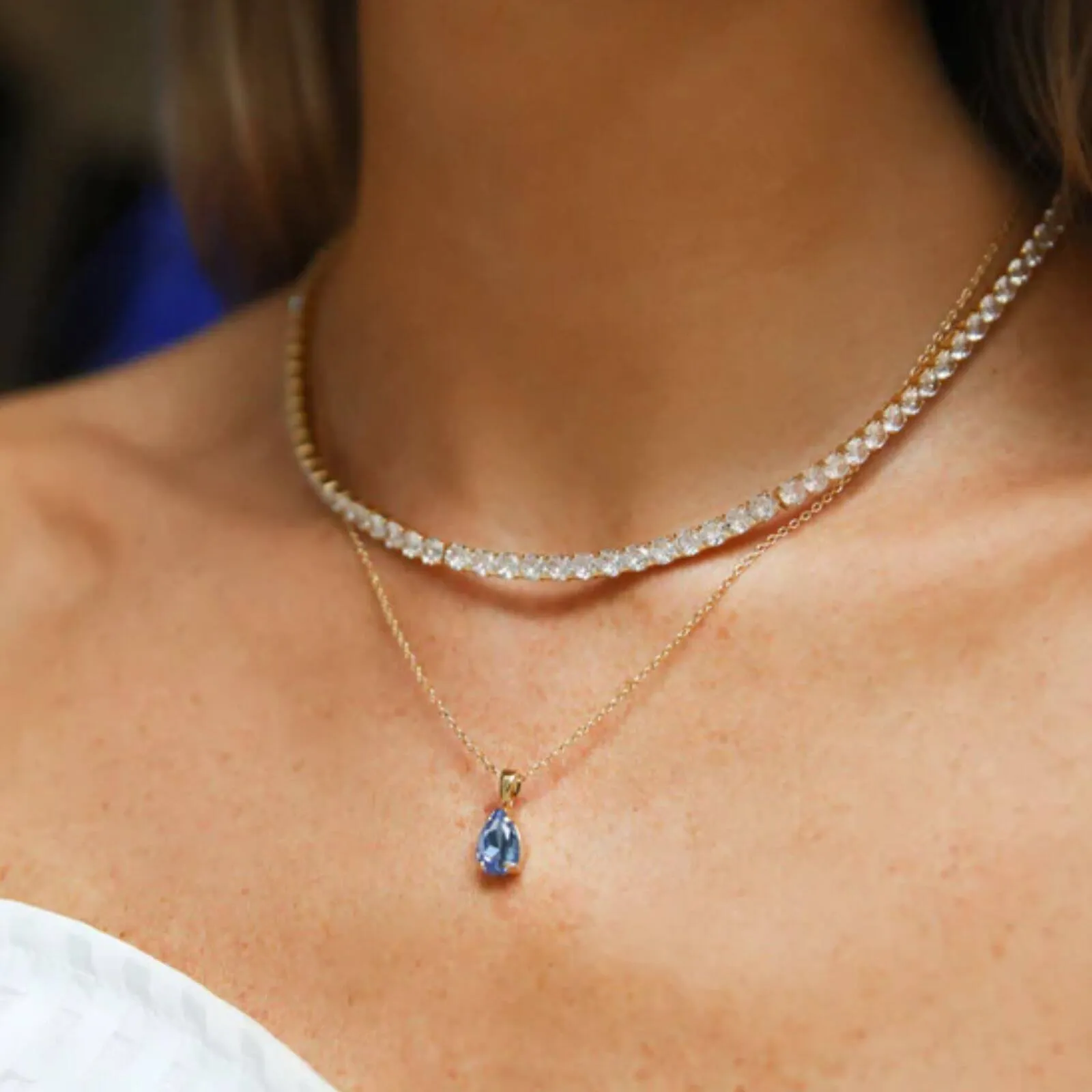 Caroline Svedbom Gold Zara Necklace - Clear Crystal