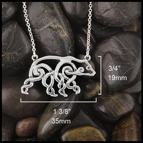 Celtic Bear Pendant and Earring Set