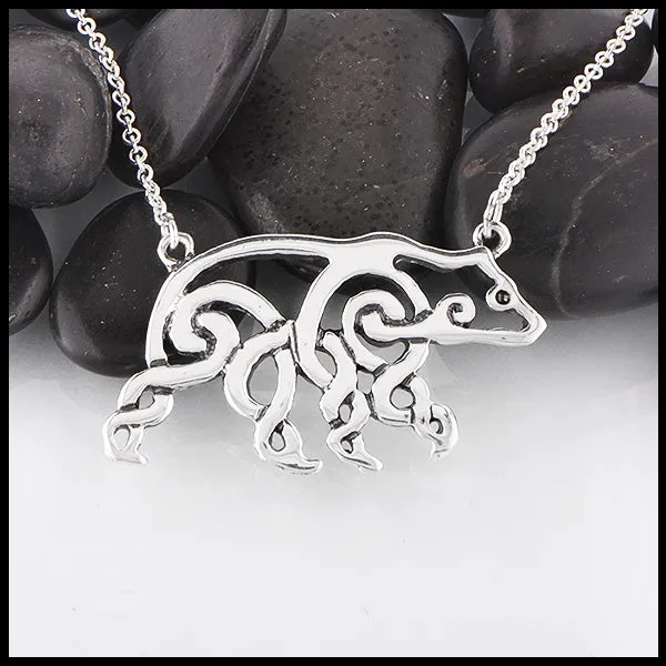 Celtic Bear Pendant and Earring Set
