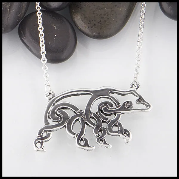 Celtic Bear Pendant and Earring Set