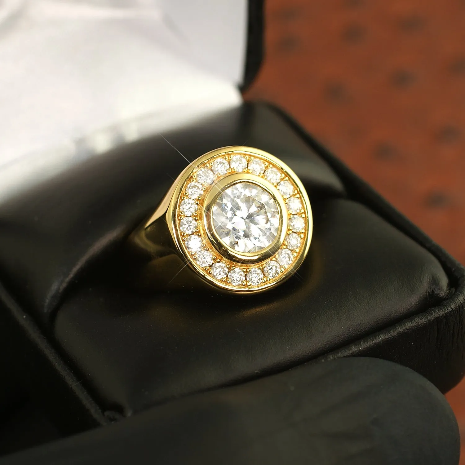 Certified VVS1 3.1 Carat Moissanite Godfather Ring