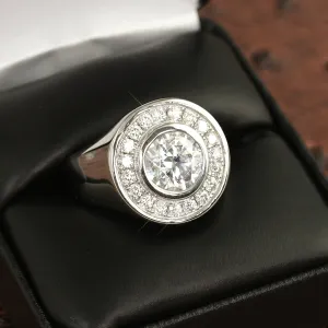 Certified VVS1 3.1 Carat Moissanite Godfather Ring