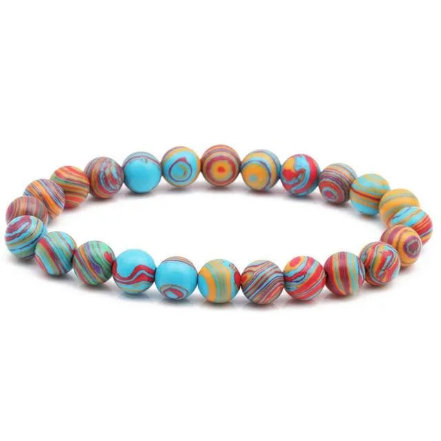 Chakra Natural Crystal Stone Stretch Bracelets 8mm
