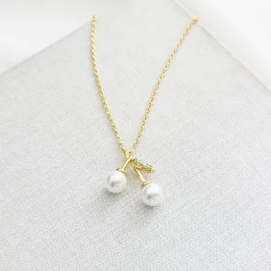 Cherie Cherry Gold Pendant Necklace