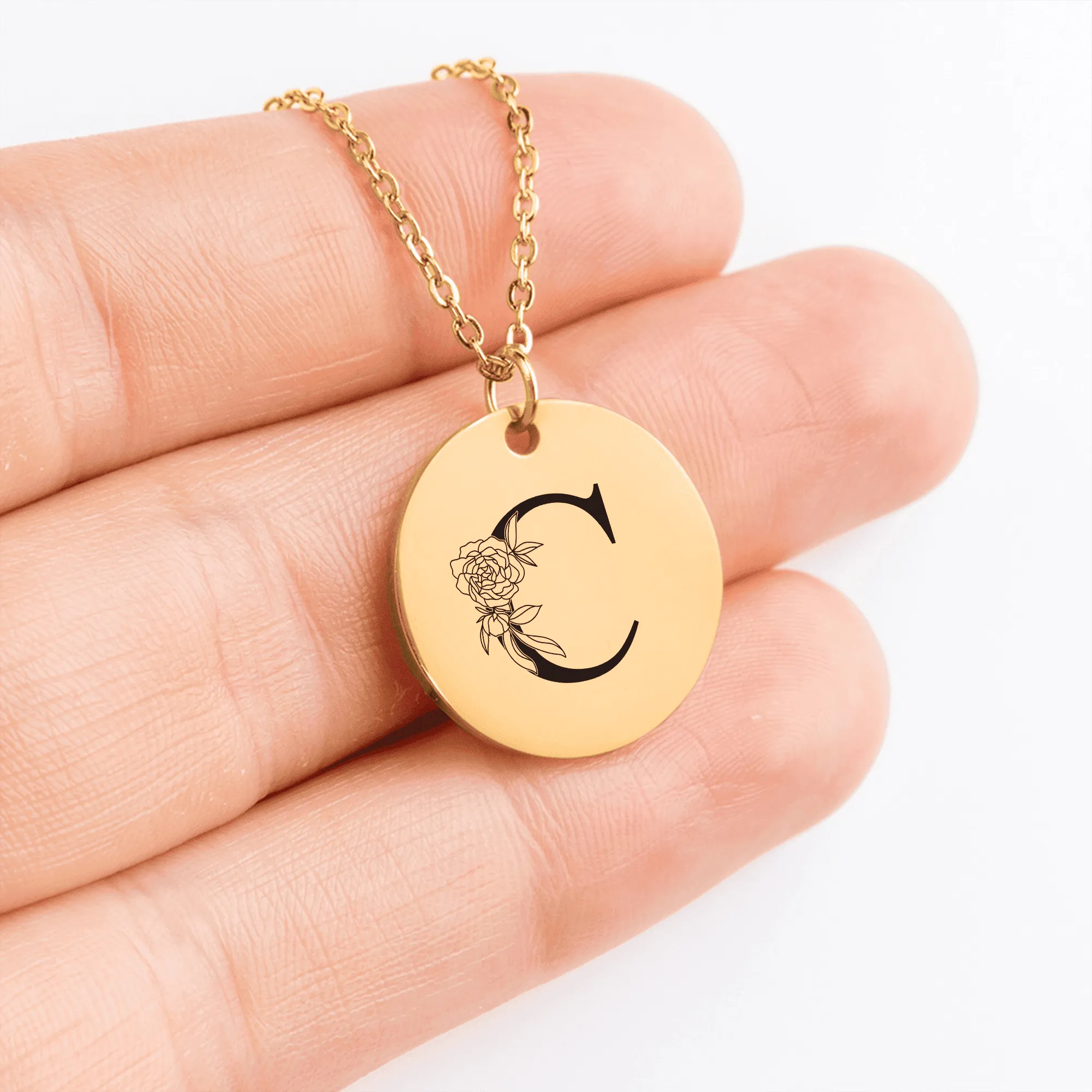 Cherishing You Initial Necklace – C