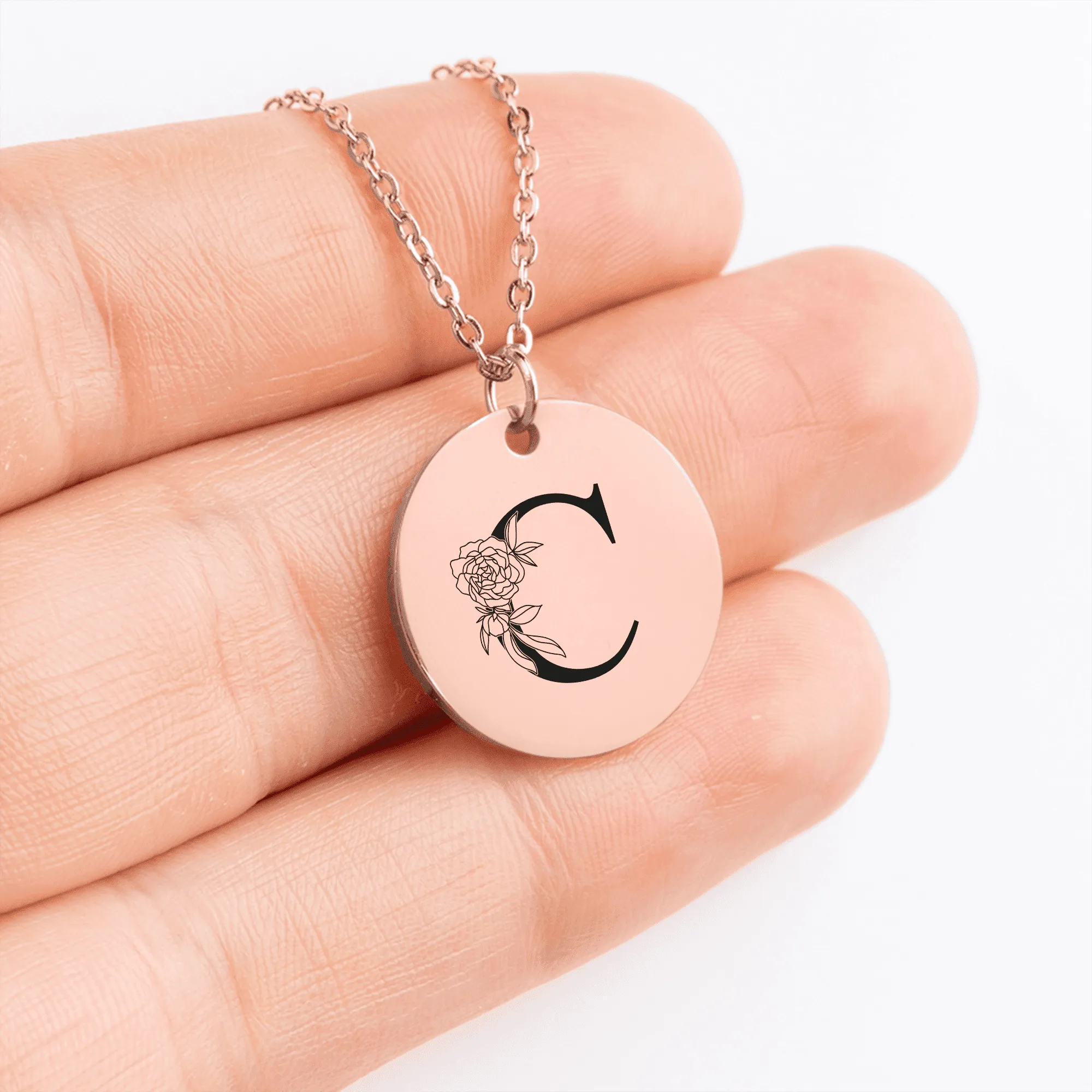 Cherishing You Initial Necklace – C