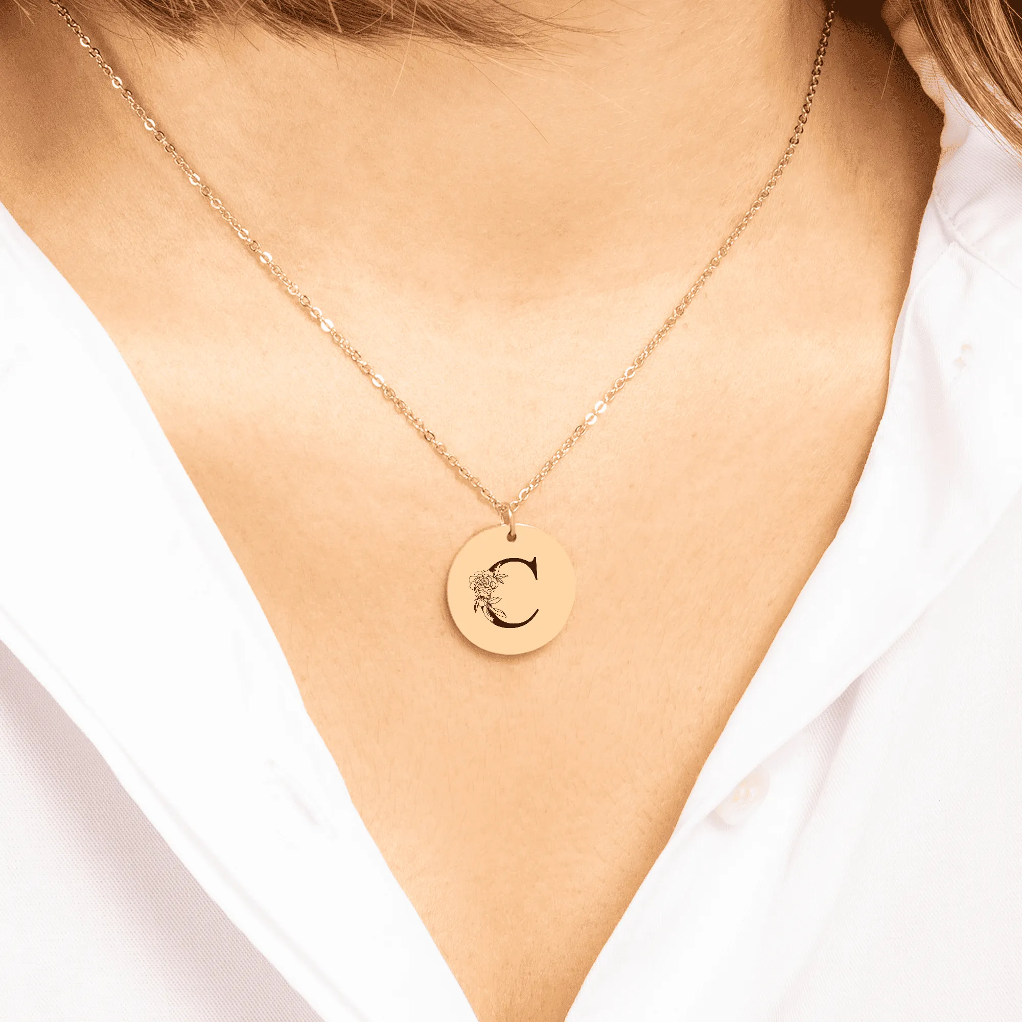 Cherishing You Initial Necklace – C