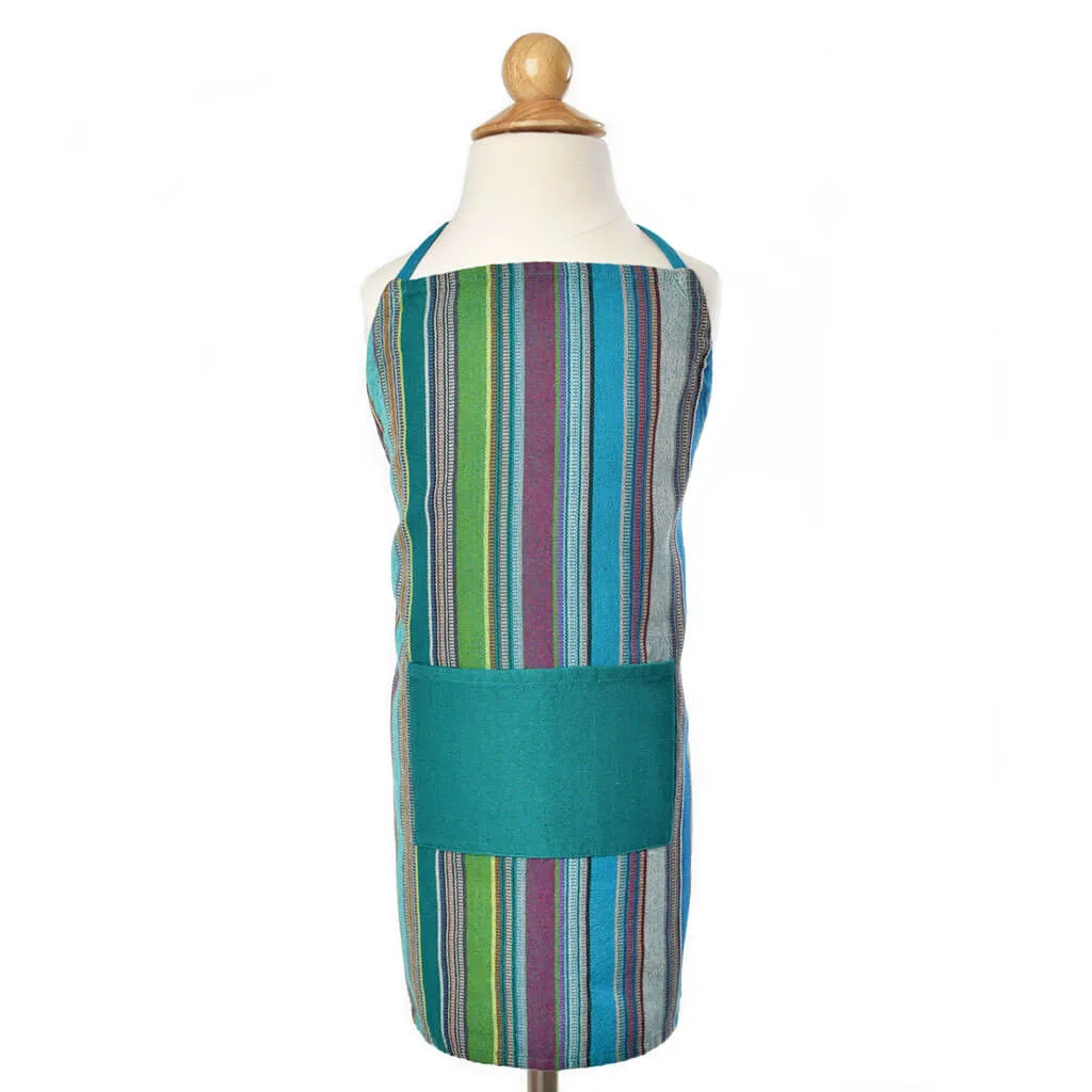 Children's Apron | Quetzal Jade Stripe