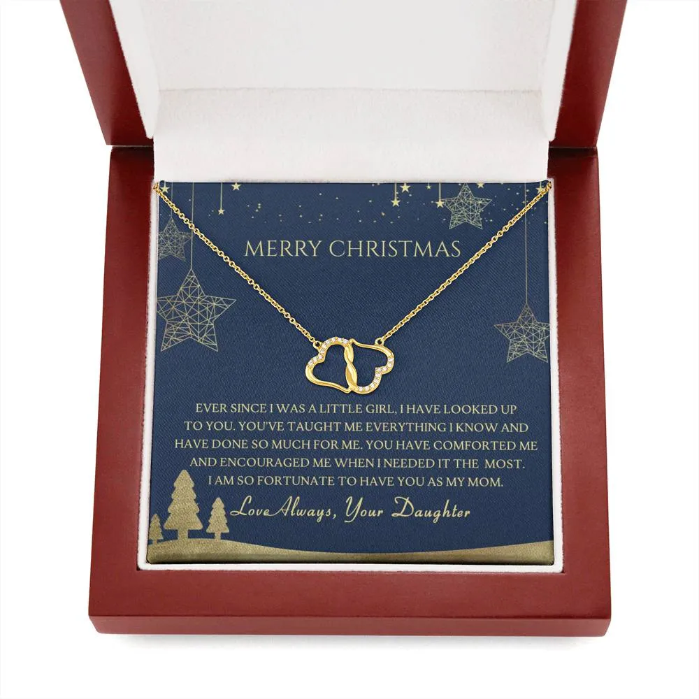 Christmas Gift For Mom From Daughter - Gold Hearts Necklace - Love Always