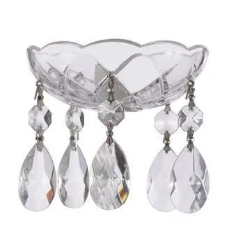 Clear Crystal Bobeche with 38mm Teardrop Crystals for Chandeliers Lead Crystal