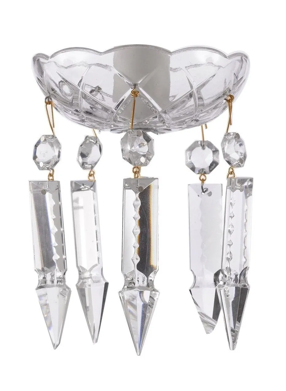 Clear Crystal Bobeche with 76mm Spears Crystals for Chandelier