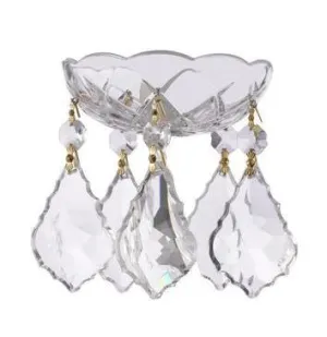 Clear Crystal Bobeche with French Crystals for Chandeliers Lead Crystal