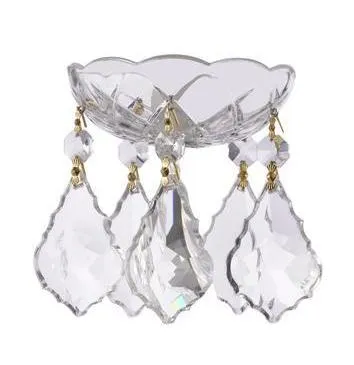 Clear Crystal Bobeche with French Crystals for Chandeliers Lead Crystal
