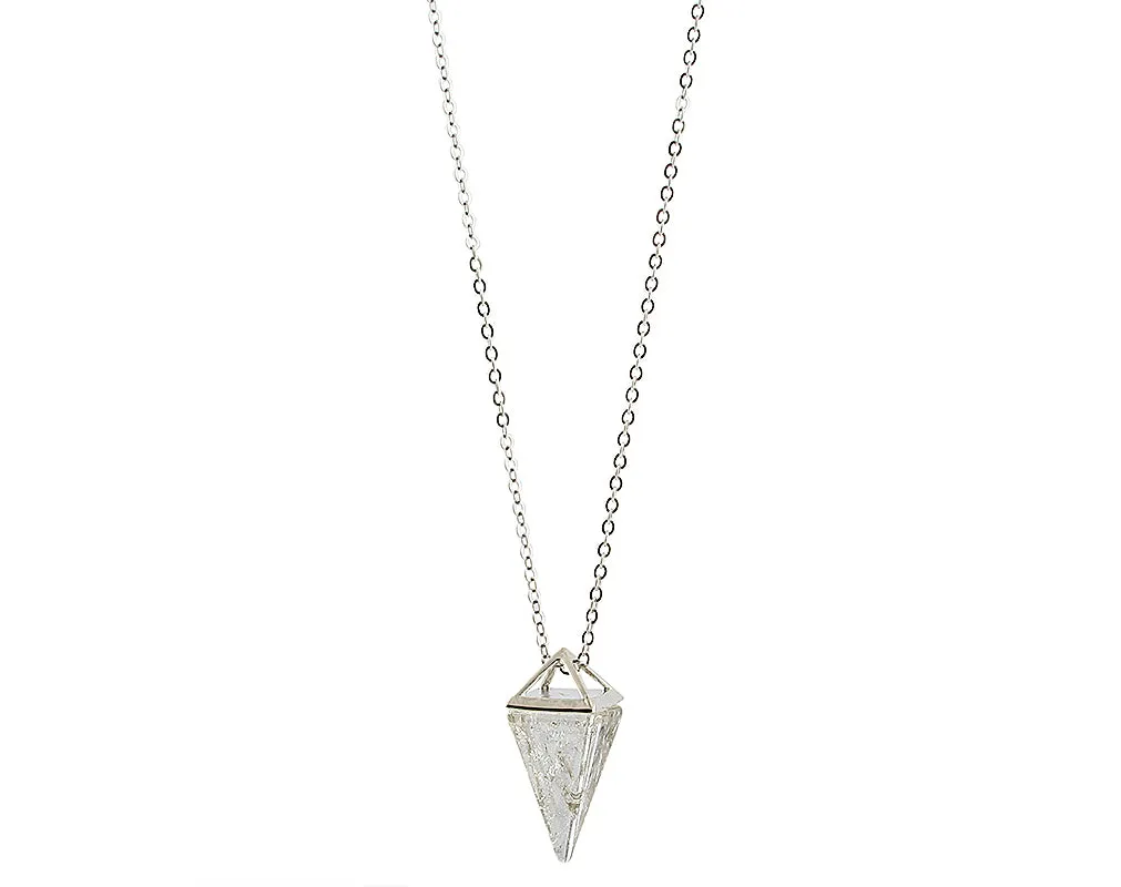 Clear crystal chain necklace