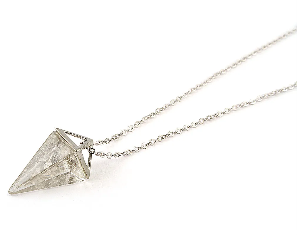 Clear crystal chain necklace