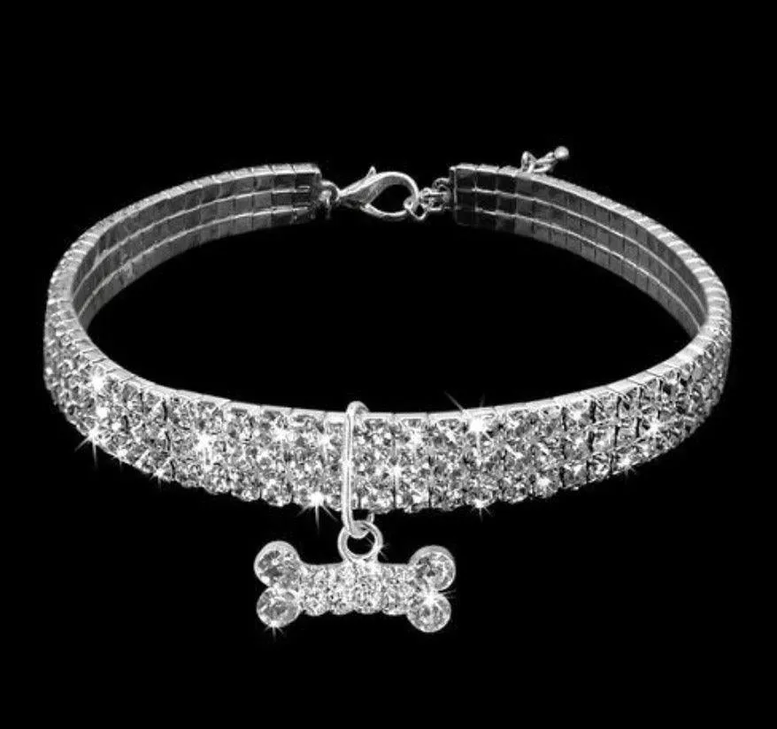 Clear Crystal Dog Necklace