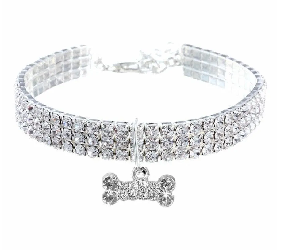 Clear Crystal Dog Necklace