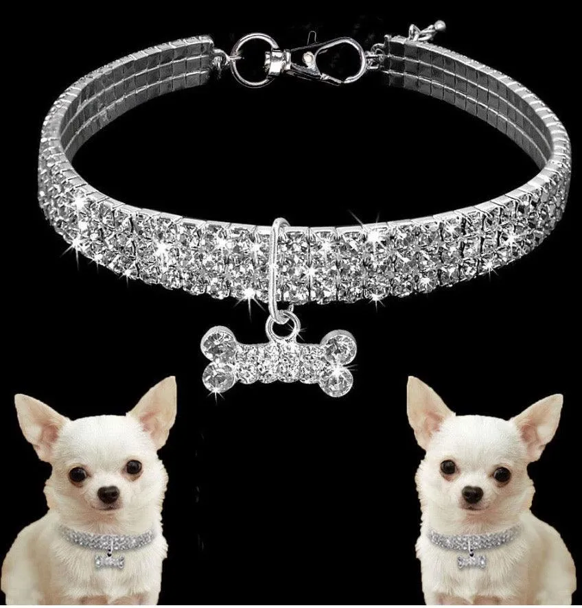 Clear Crystal Dog Necklace