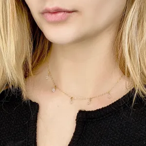 Clear Diamond Crystal Choker Necklace