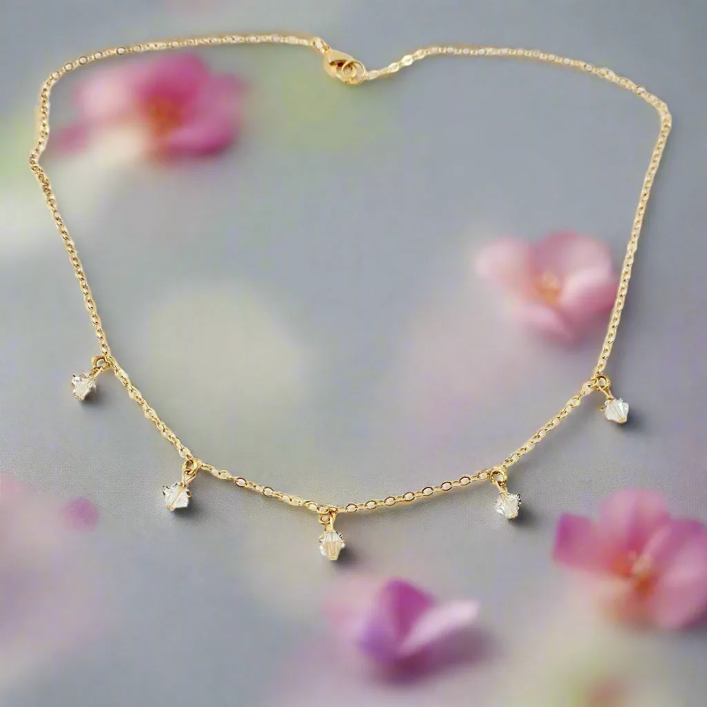Clear Diamond Crystal Choker Necklace