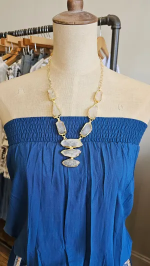 Clear Quartz Stone Necklace