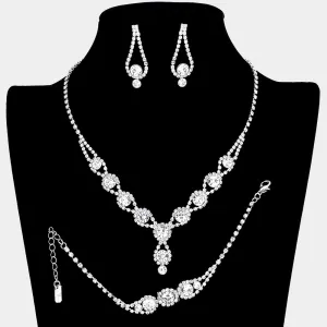 Clear Rhinestone 3 Piece Jewelry Set | Formal Jewelry | 340376