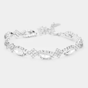 Clear Rhinestone Slim Pageant Bracelet | Prom Jewelry | 554684