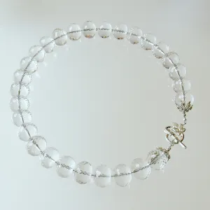 Clear Rock Crystal Rondelle Choker Necklace - I Can See Clearly Now Necklace