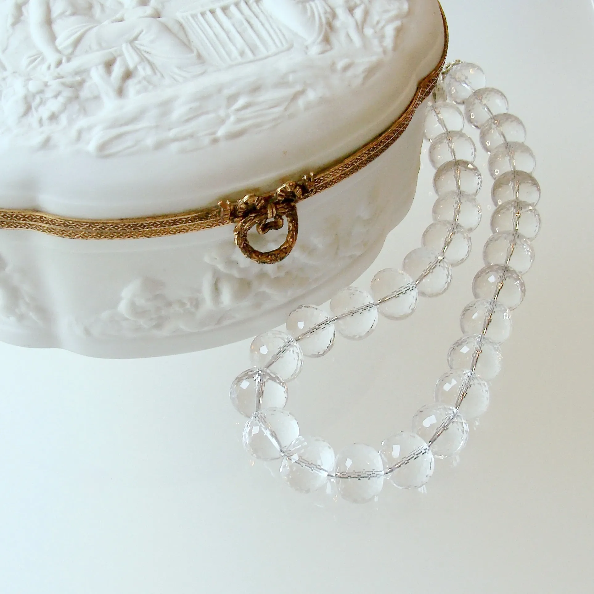 Clear Rock Crystal Rondelle Choker Necklace - I Can See Clearly Now Necklace