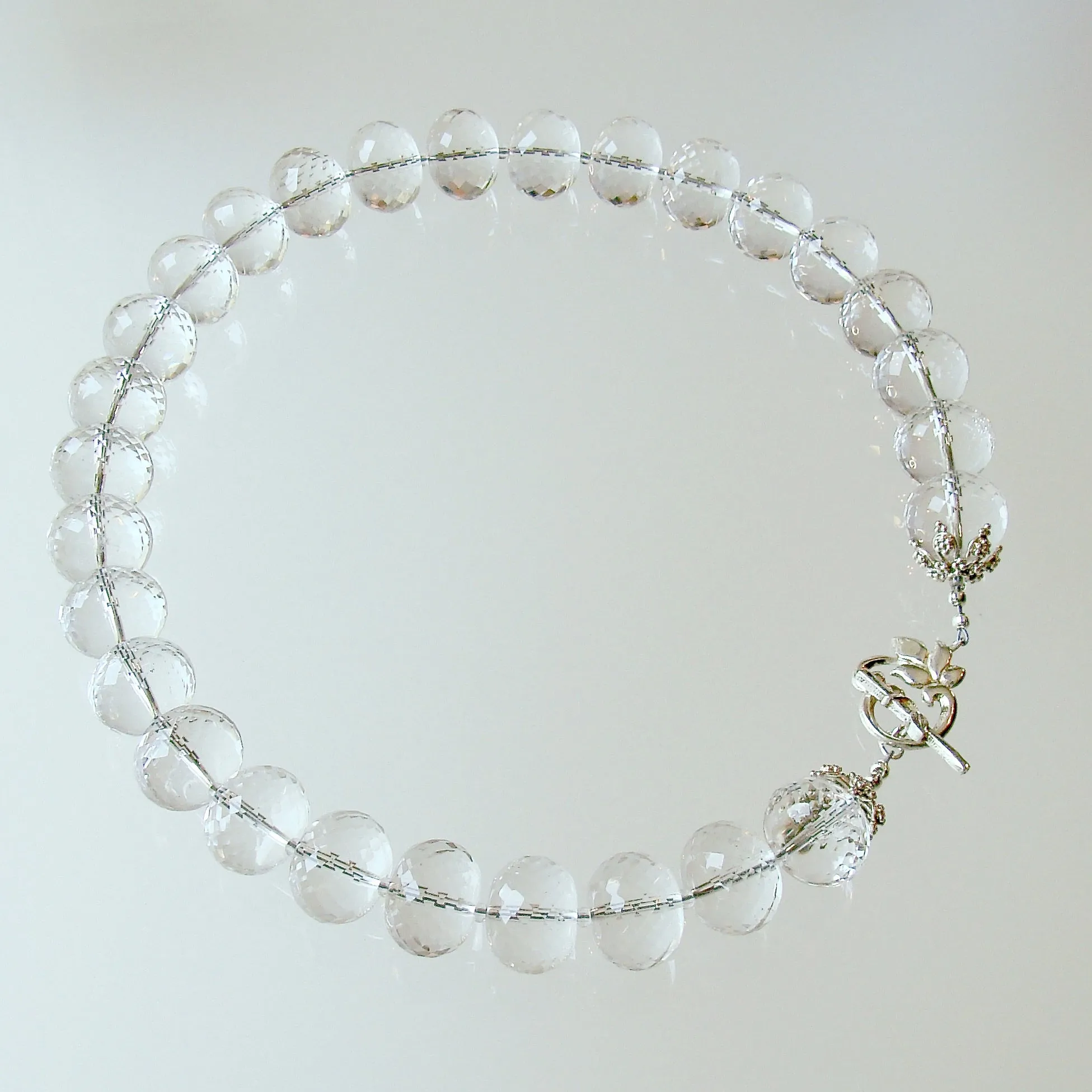 Clear Rock Crystal Rondelle Choker Necklace - I Can See Clearly Now Necklace