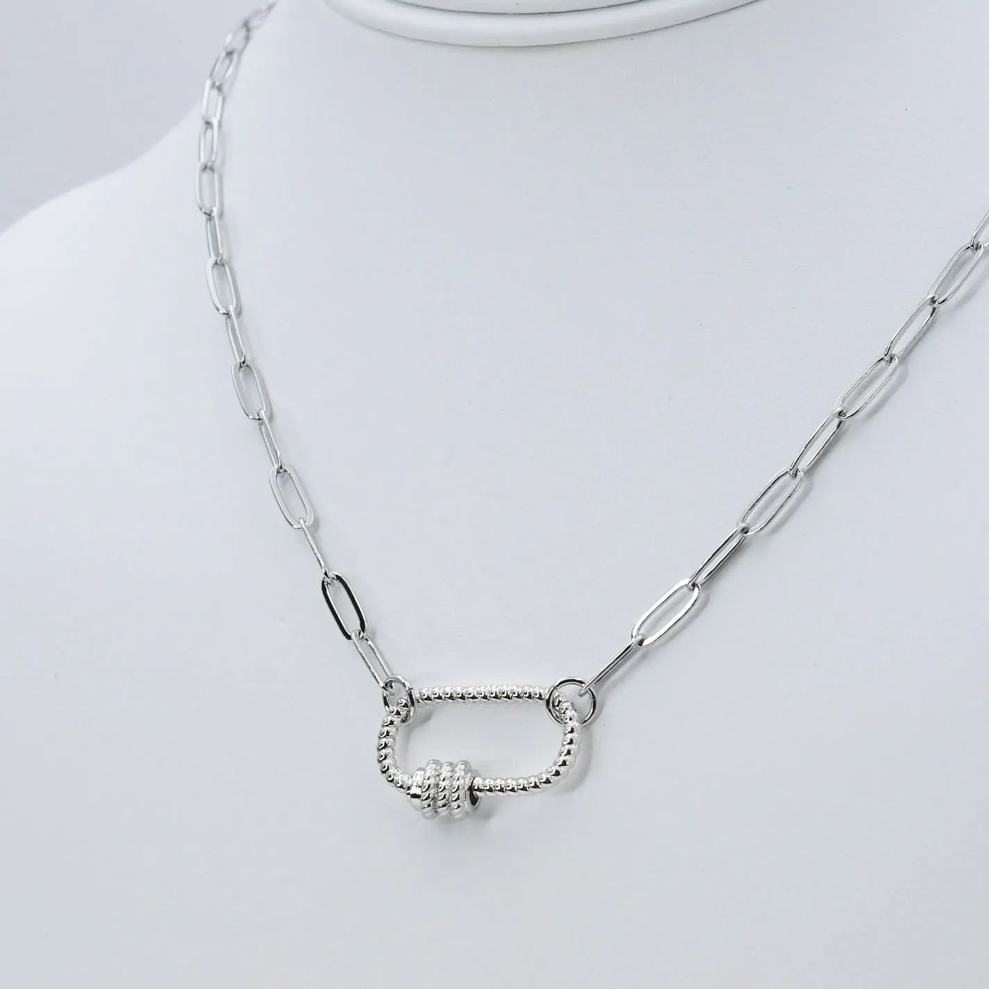 Clip Charm Silver Necklace