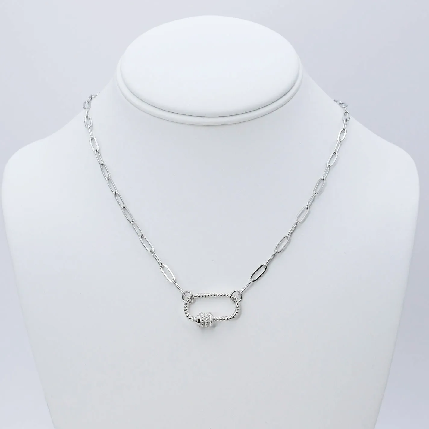 Clip Charm Silver Necklace