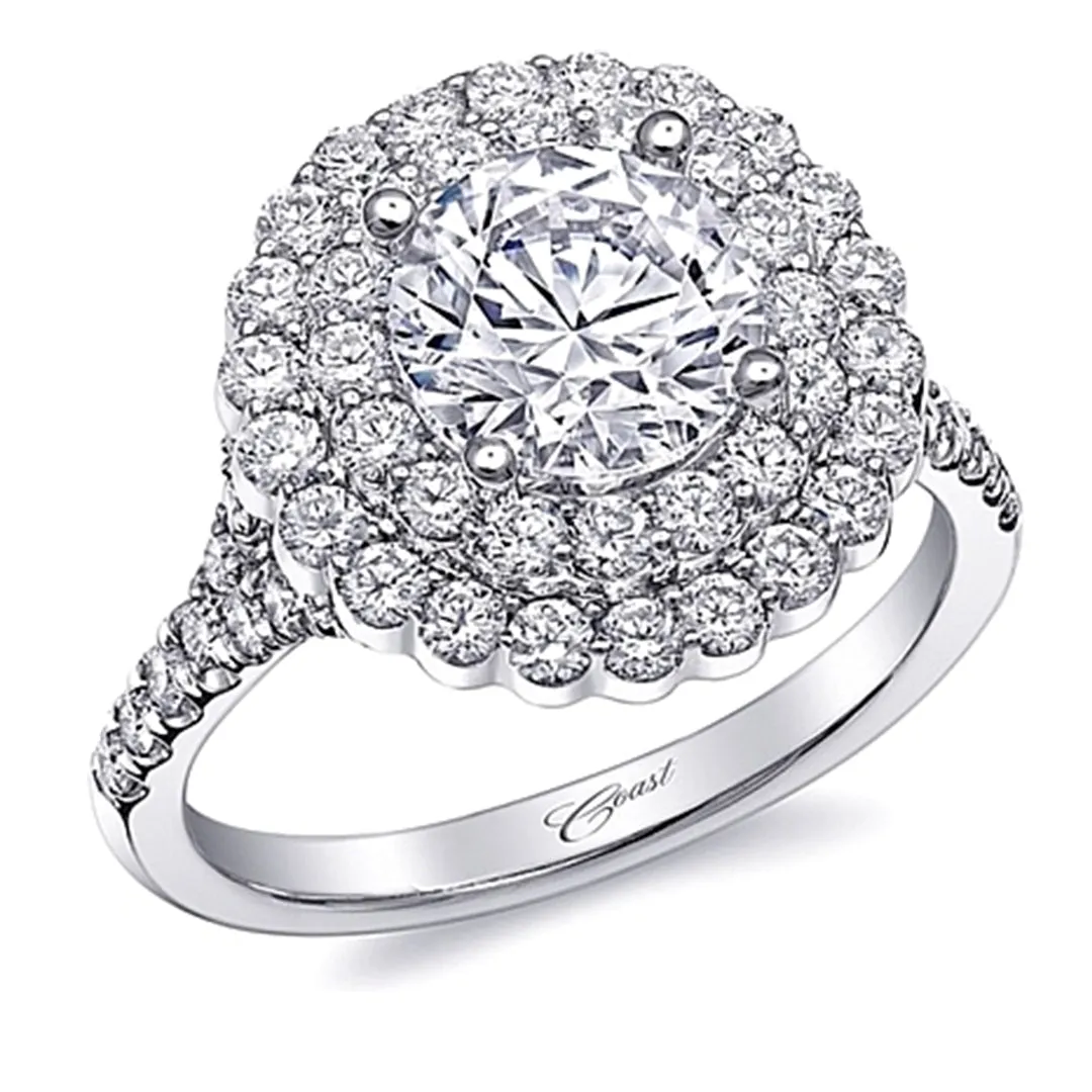 Coast Double Halo Diamond Engagement Ring