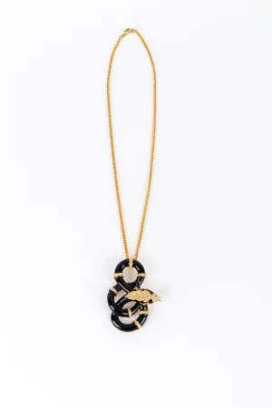 Coiled Crystal Snake Pendant Necklace