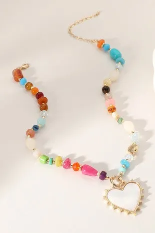 Colorful Accents Heart Pendant Necklace