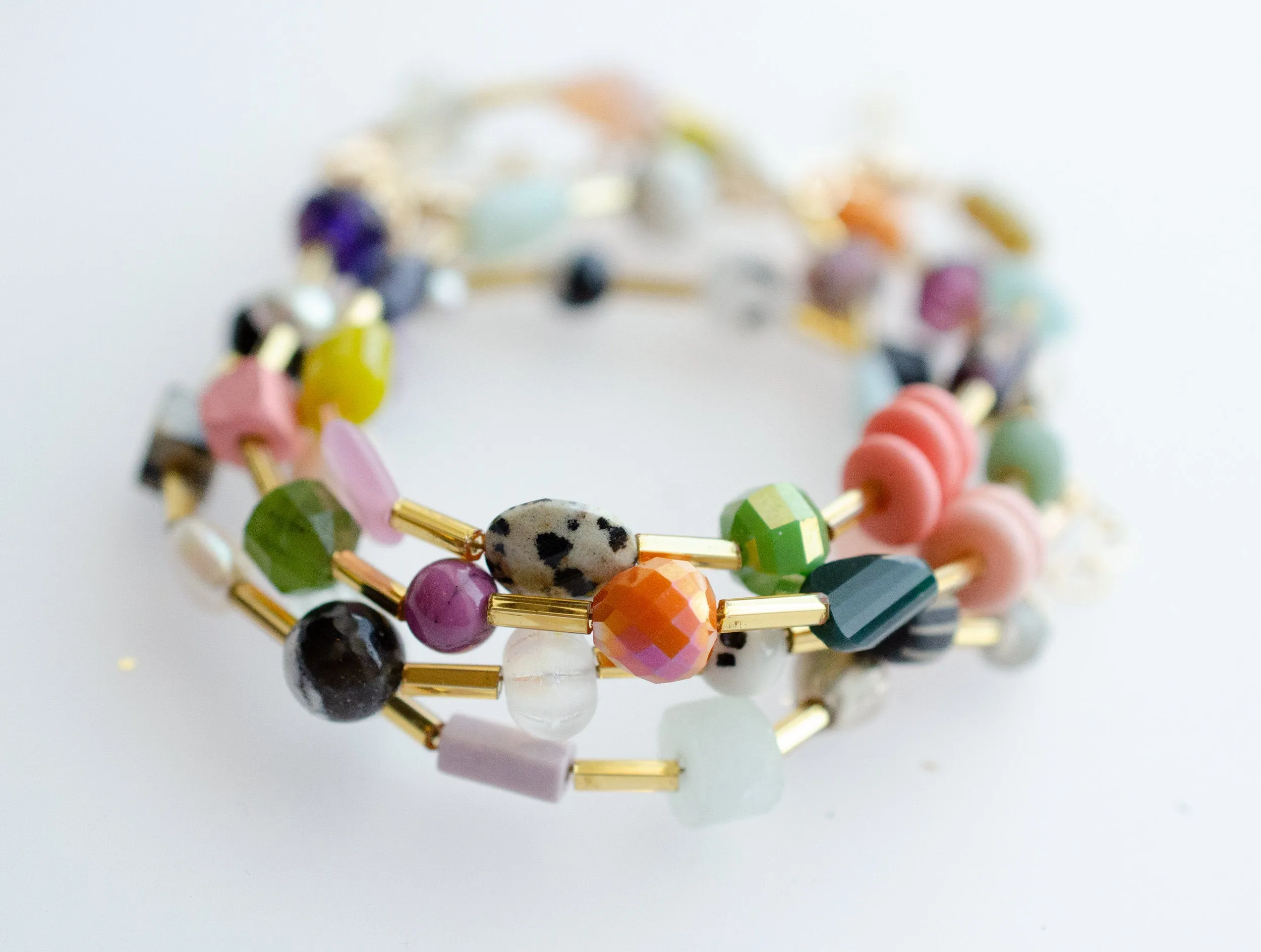 Colorful beaded friendship bracelet, seed bead bracelet, bright stackable bracelet, gold bracelet, gift for her, bridesmaids gift, colorful