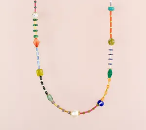 Colorful beaded friendship necklace, rainbow necklace, multicolored necklace, beaded colorful necklace, layering necklace,seed bead necklace