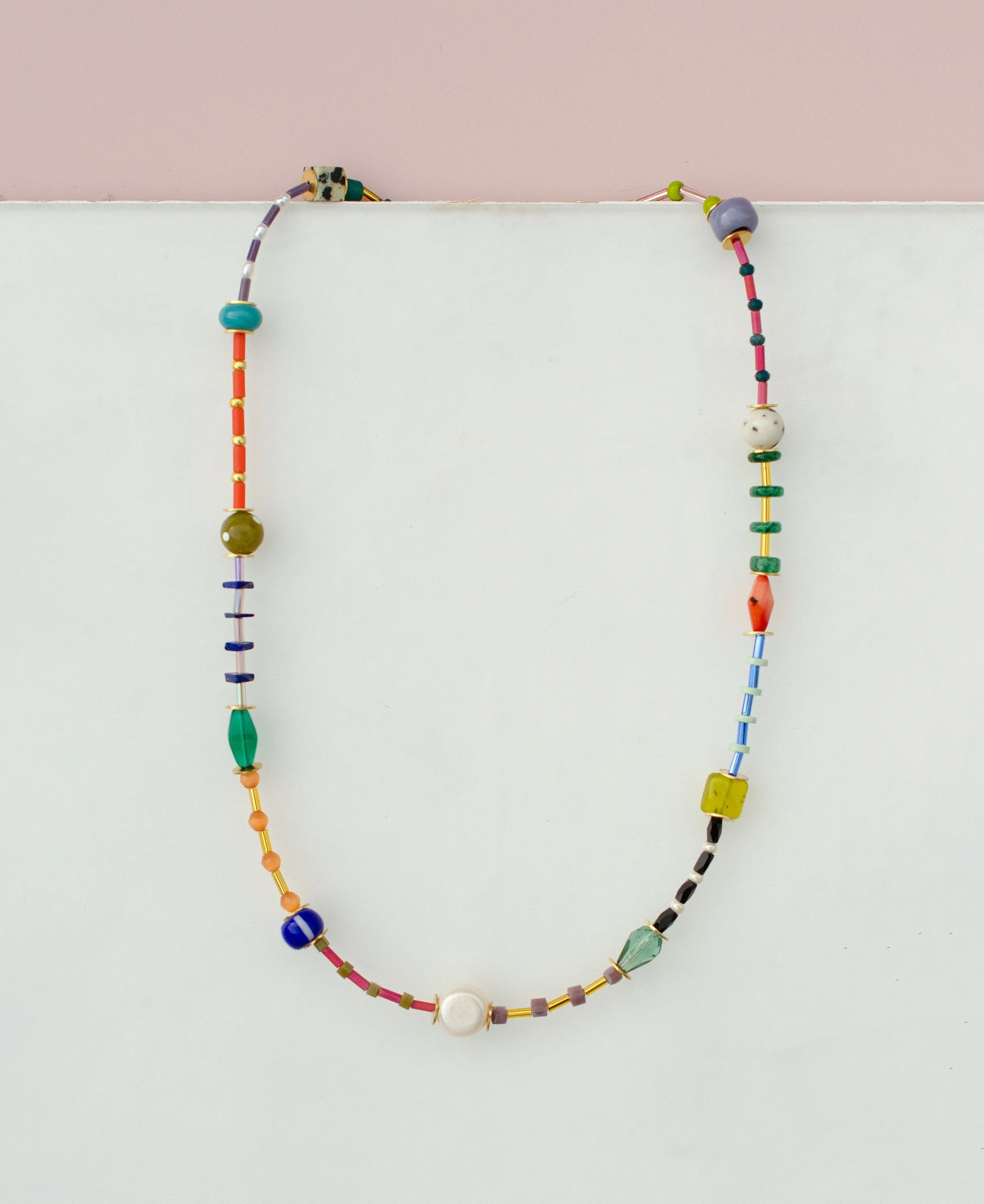 Colorful beaded friendship necklace, rainbow necklace, multicolored necklace, beaded colorful necklace, layering necklace,seed bead necklace